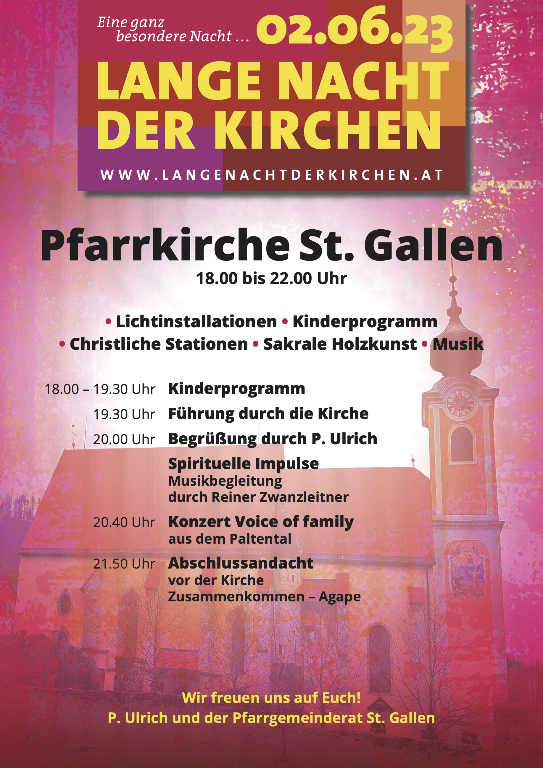 Lange Nacht der Kirchen in Sankt Gallen / Lange Nacht der Kirchen Pfarre St. Gallen in der Steiermark